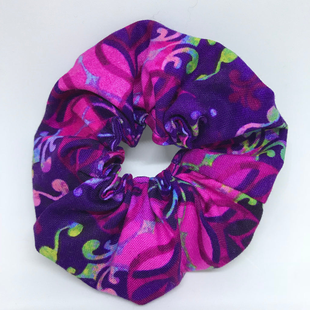 Purple Floral Scrunchie - Hippie Scrunchies