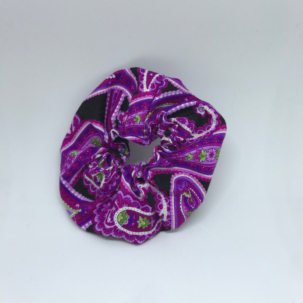 Purple Paisley Scrunchie - Hippie Scrunchies - 90s Fashion Scrunchie