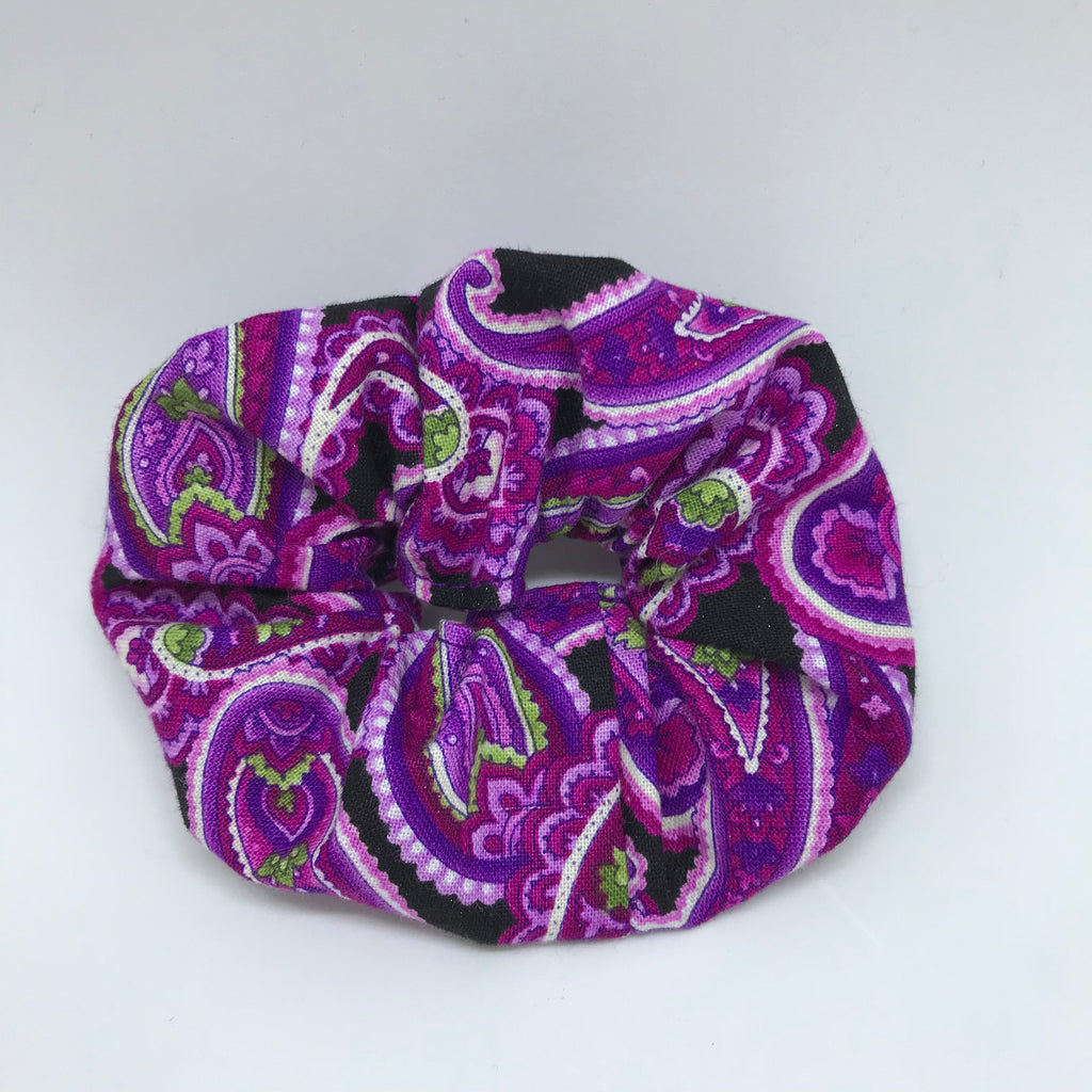 Purple Paisley Scrunchie - Hippie Scrunchies - 90s Fashion Scrunchie