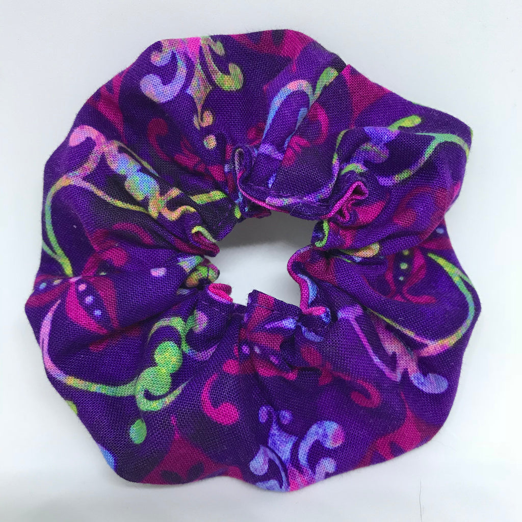 Purple Floral Scrunchie - Hippie Scrunchies