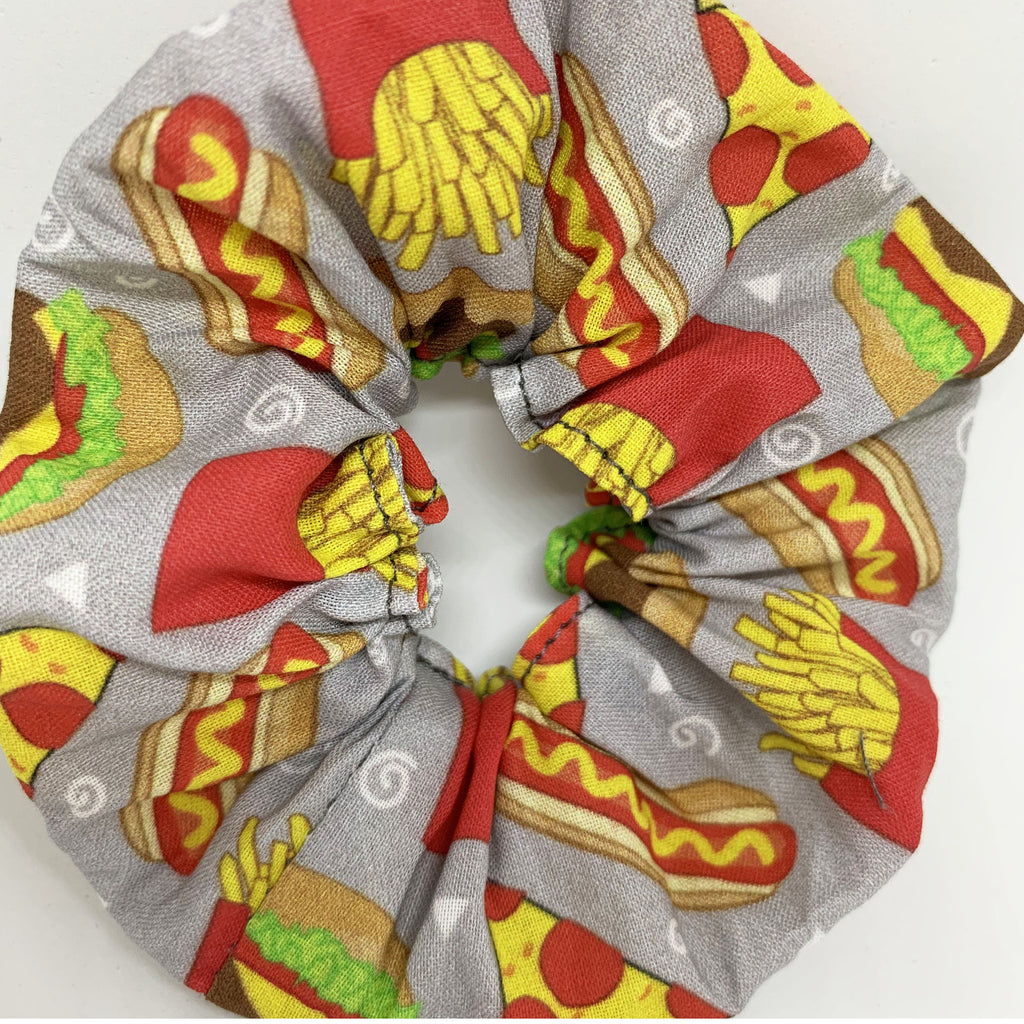 Fast Food Scrunchie - Hamburger And Fries Scrunchies - Pizza Scrunchie - 90s Fashion Scrunchie