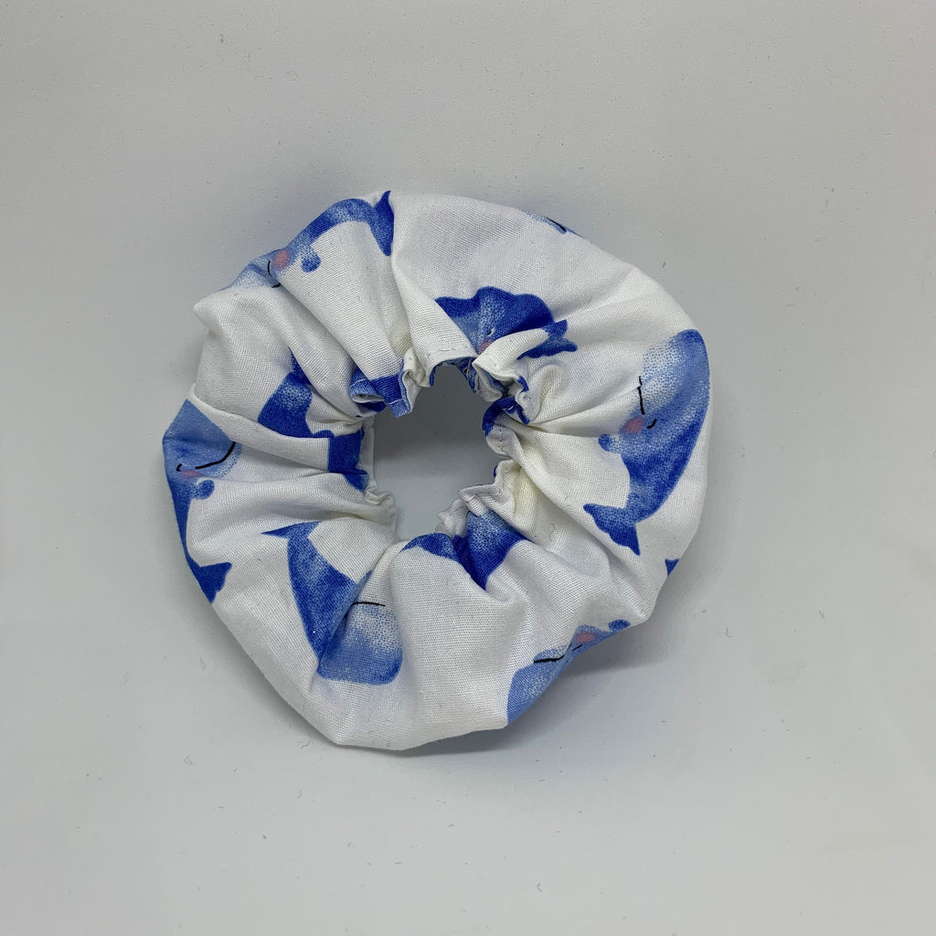 Whale Scrunchie - Scrunchies - White Scrunchie - 90s Fashion Scrunchie