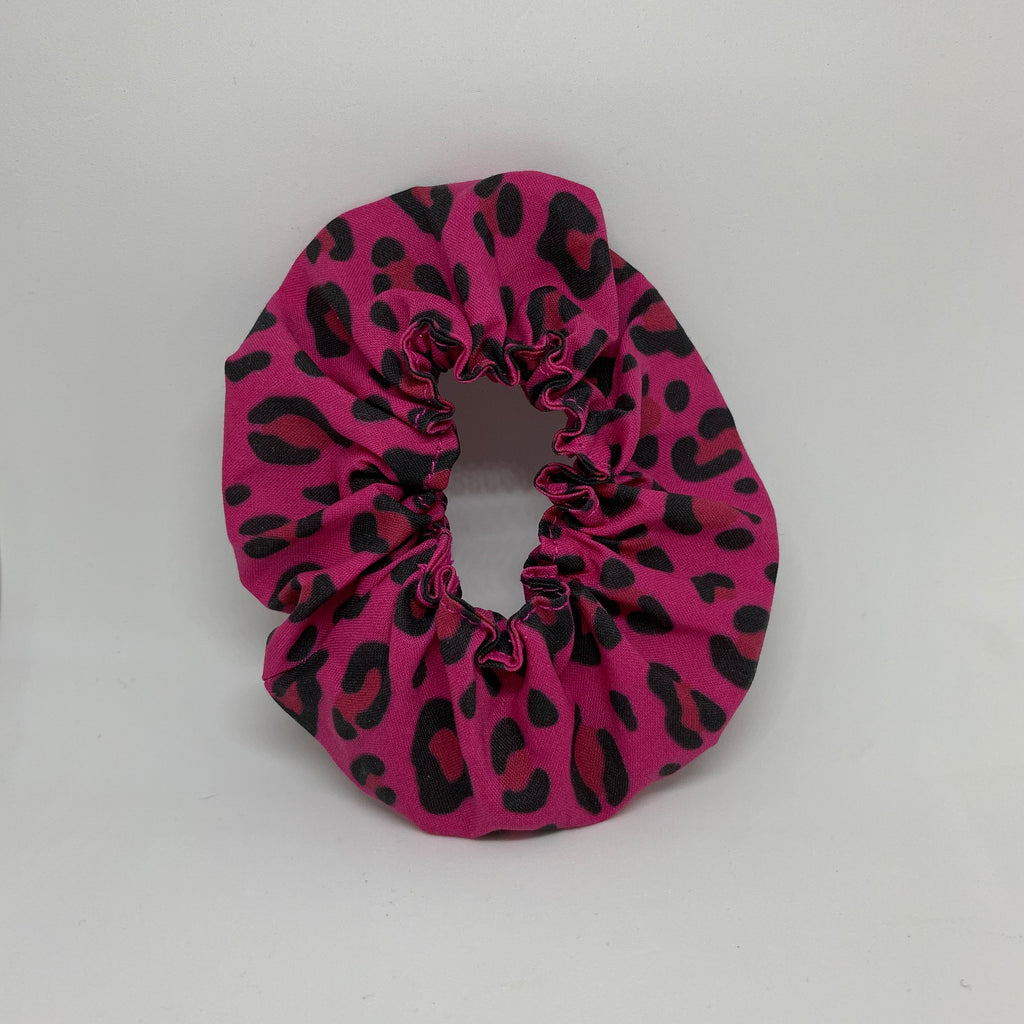 Pink Leopard Scrunchie - Animal Print Scrunchie - 90s Fashion Scrunchie