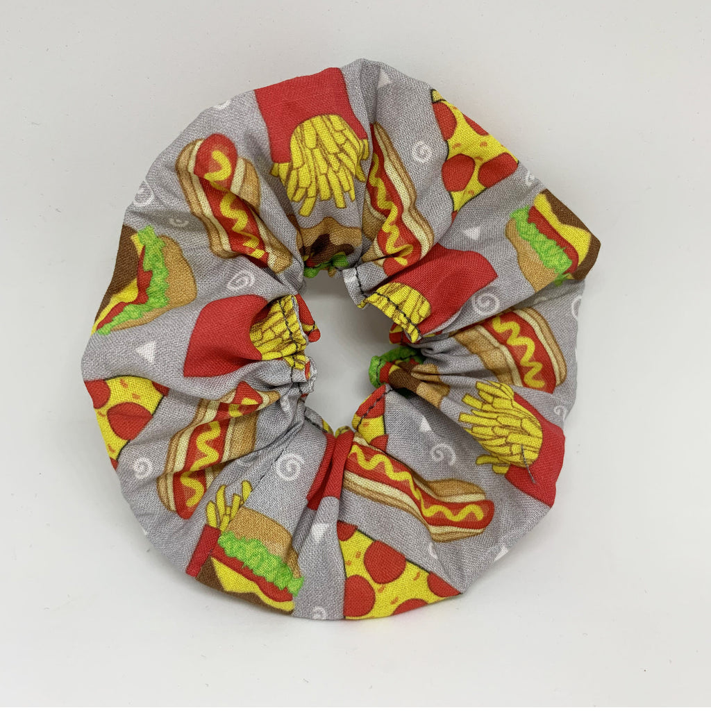 Fast Food Scrunchie - Hamburger And Fries Scrunchies - Pizza Scrunchie - 90s Fashion Scrunchie