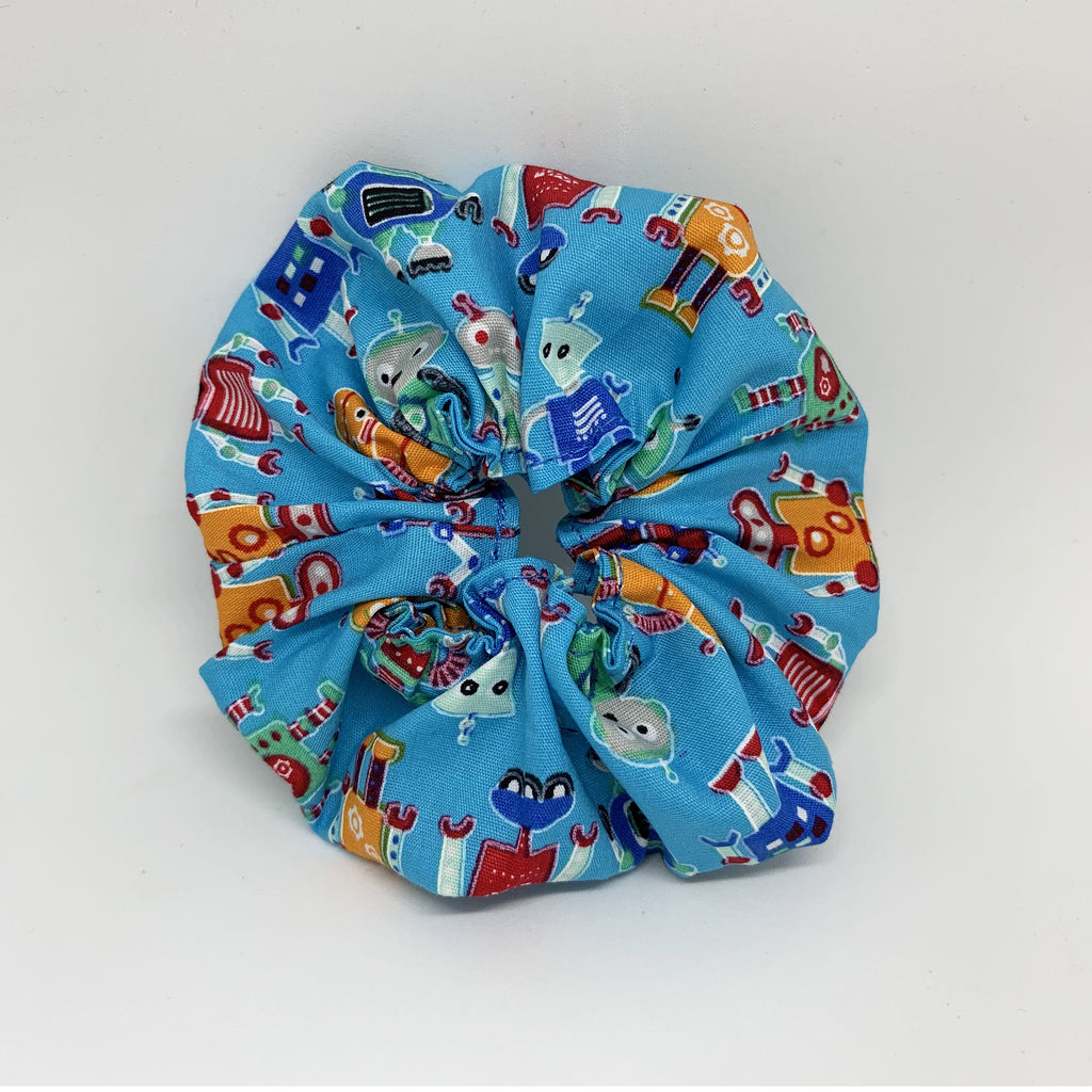 Robot Scrunchie - Scrunchies - Blue Scrunchie