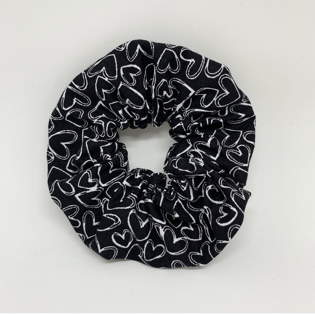 Love Heart Scrunchie - Black Scrunchies - 90s Fashion Scrunchie