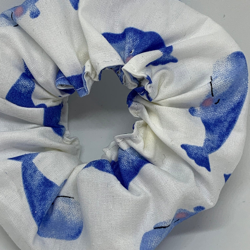 Whale Scrunchie - Scrunchies - White Scrunchie - 90s Fashion Scrunchie