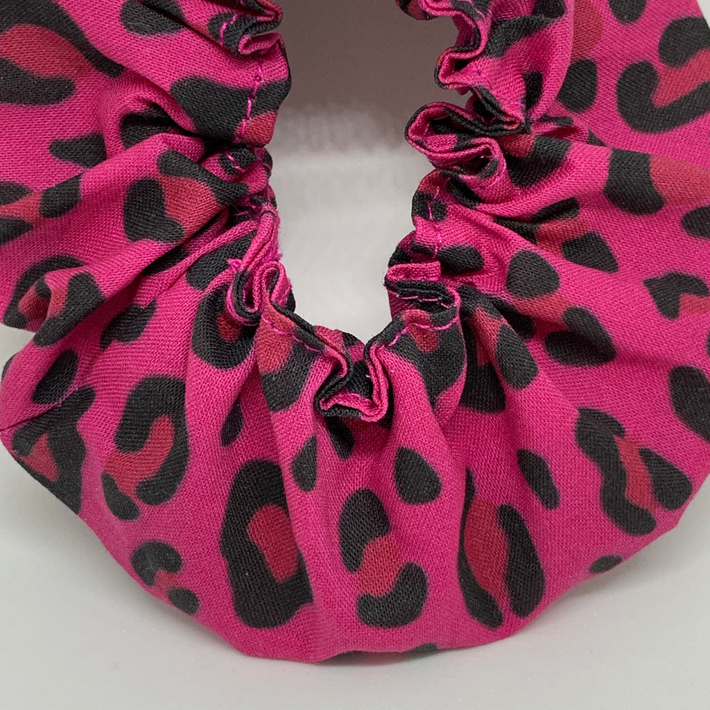 Pink Leopard Scrunchie - Animal Print Scrunchie - 90s Fashion Scrunchie