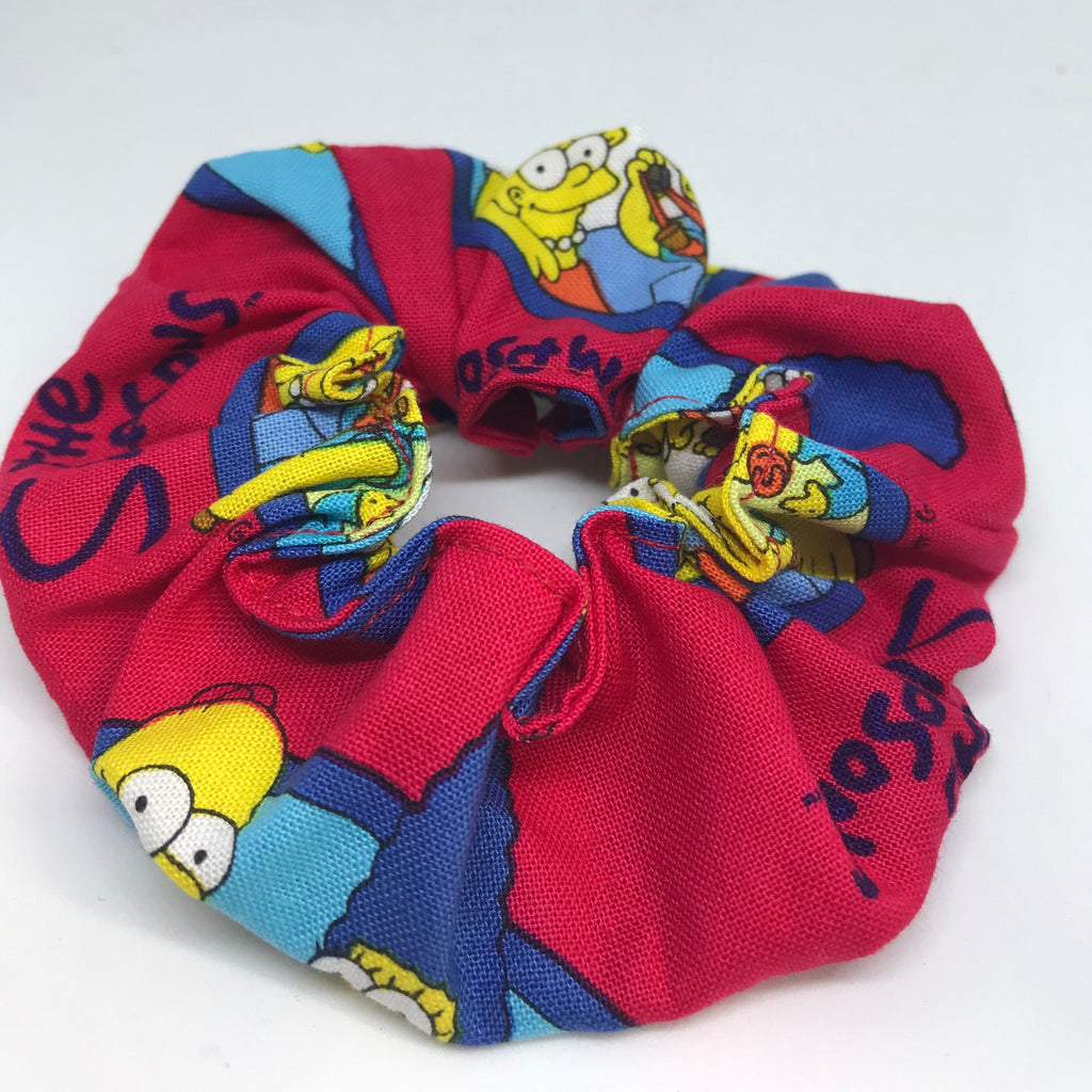 The Simpsons Family Scrunchie - Homer Simpson Scrunchies - 90s Fashion Scrunchie