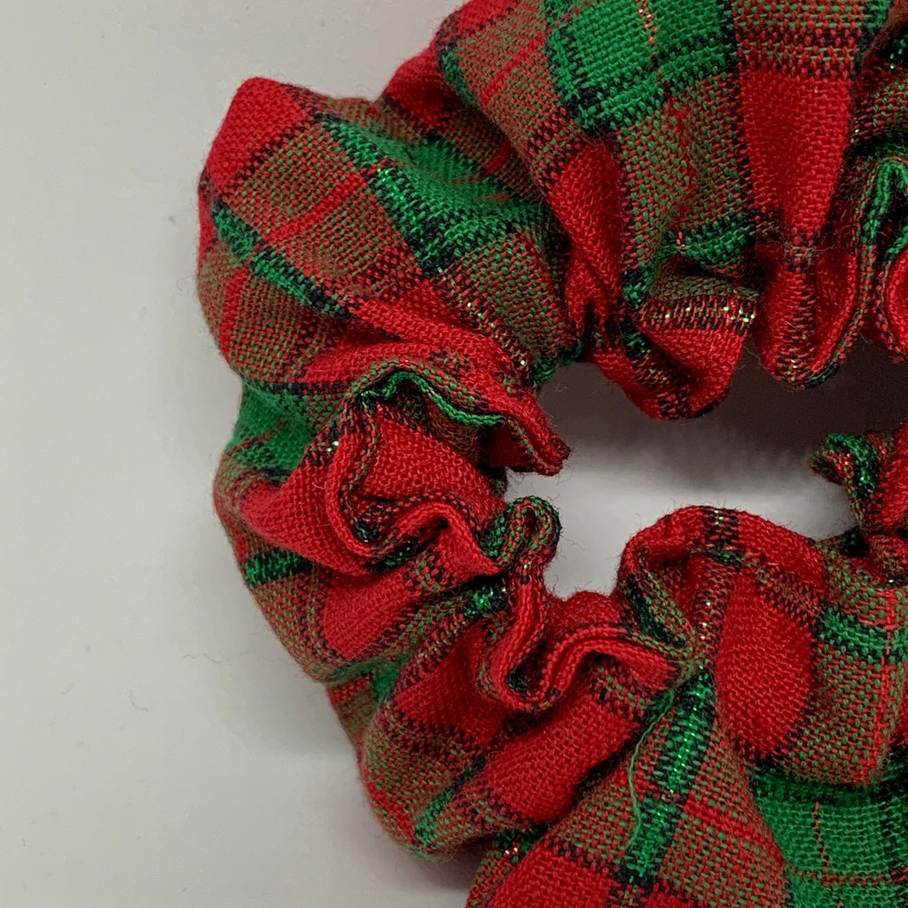 Tartan Scrunchie - Christmas Plaid Scrunchies - 90s Fashion Scrunchie