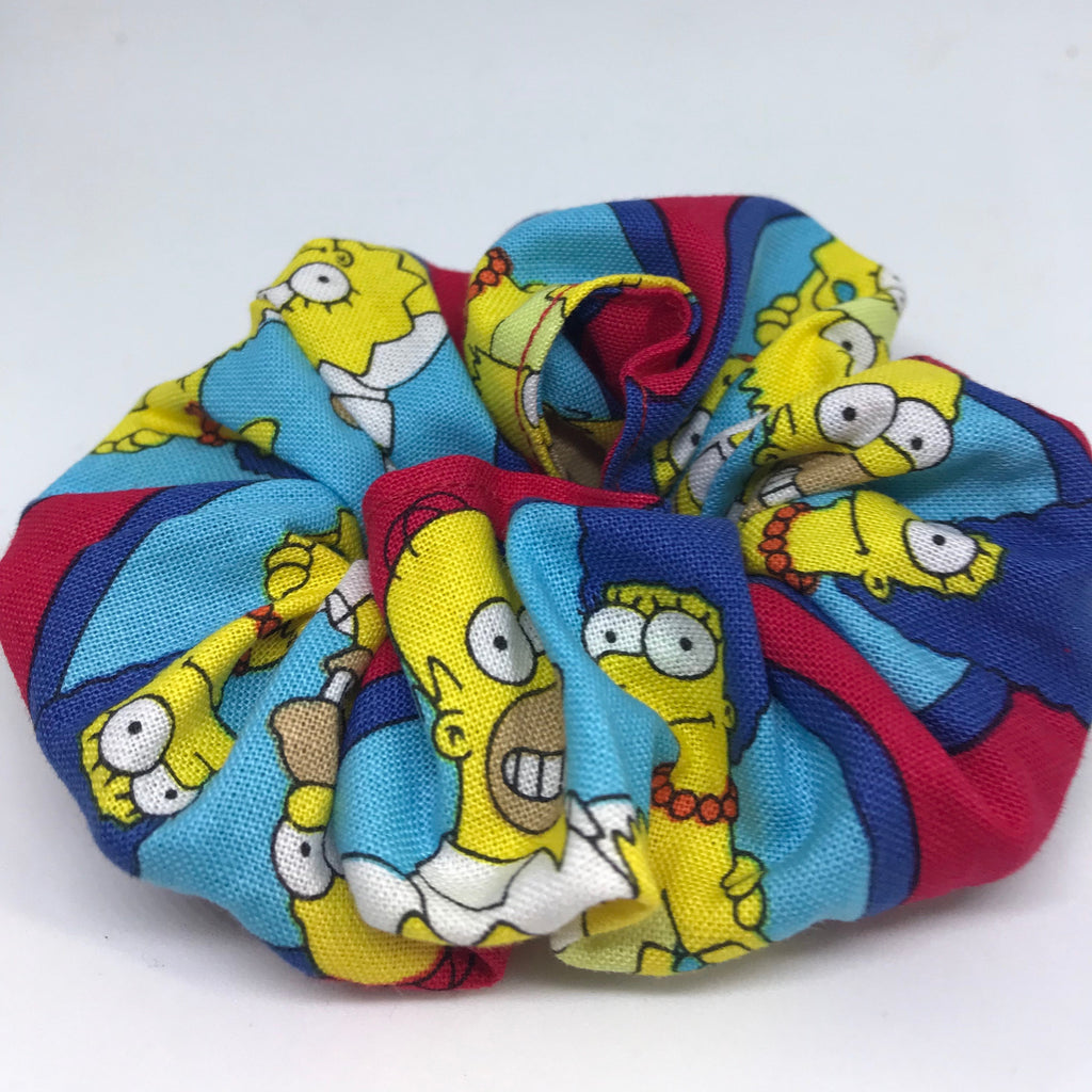 The Simpsons Family Scrunchie - Homer Simpson Scrunchies - 90s Fashion Scrunchie