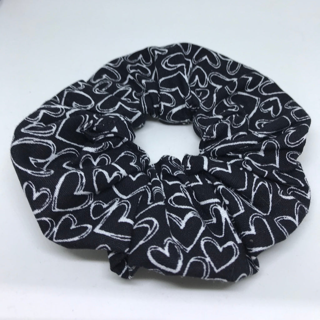 Love Heart Scrunchie - Black Scrunchies - 90s Fashion Scrunchie