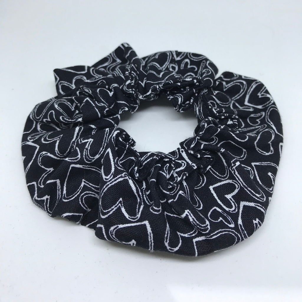 Love Heart Scrunchie - Black Scrunchies - 90s Fashion Scrunchie