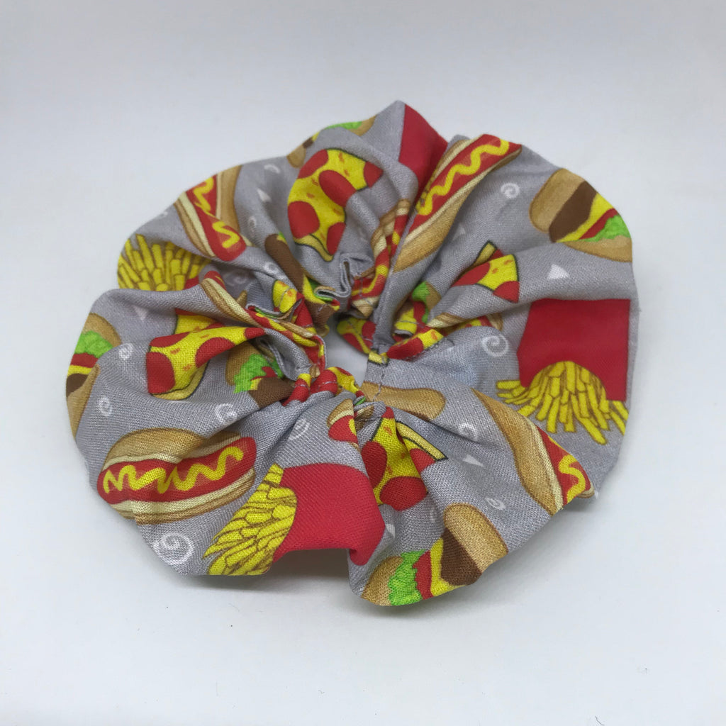 Fast Food Scrunchie - Hamburger And Fries Scrunchies - Pizza Scrunchie - 90s Fashion Scrunchie