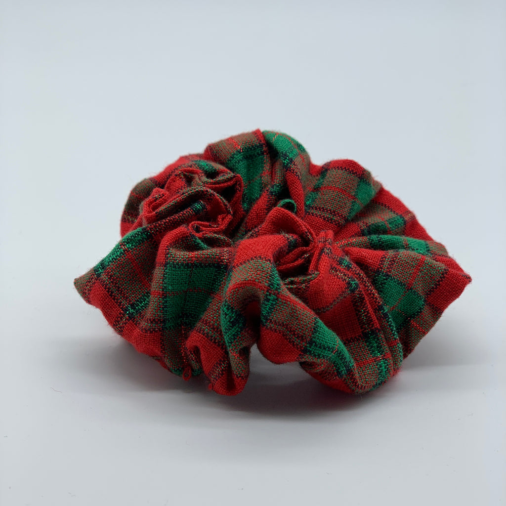 Tartan Scrunchie - Christmas Plaid Scrunchies - 90s Fashion Scrunchie