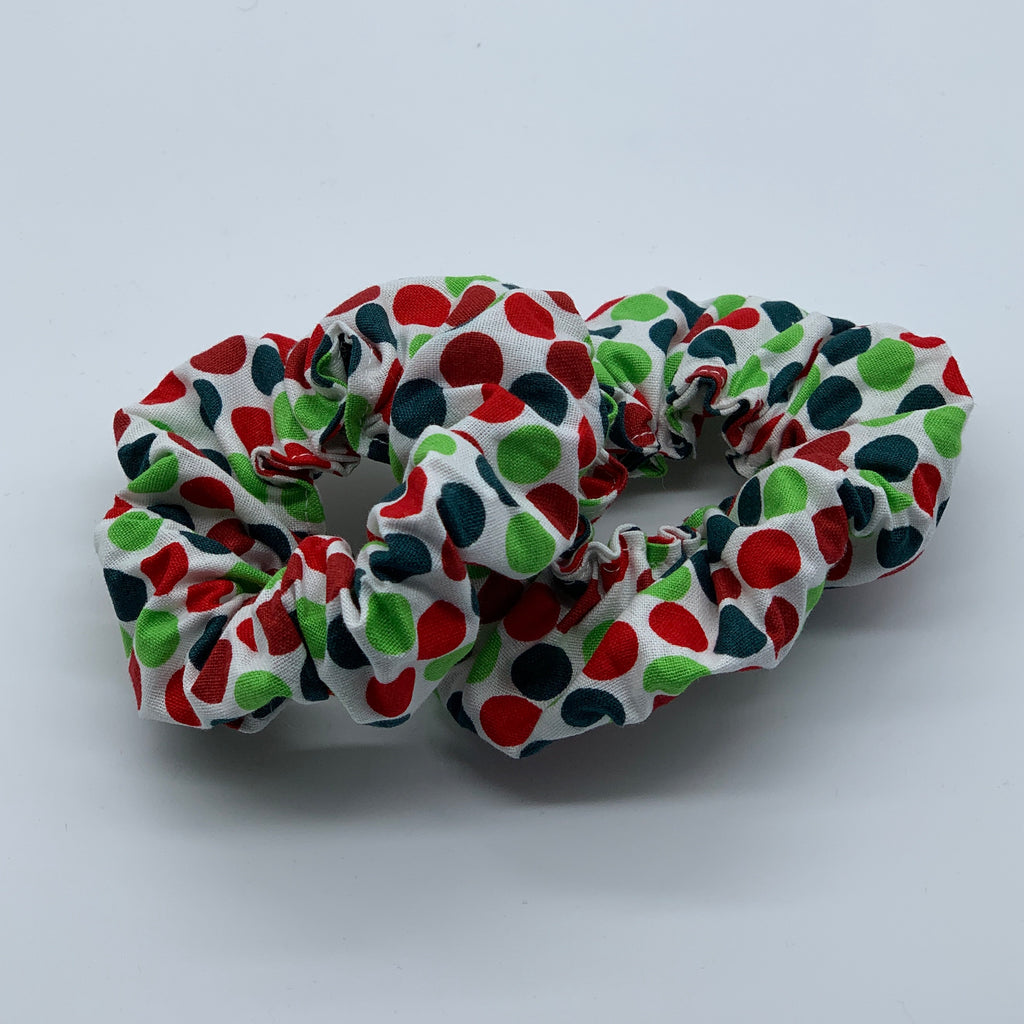 Christmas Polka Dots Scrunchie - Xmas Scrunchies - Quirky Fashion Scrunchie