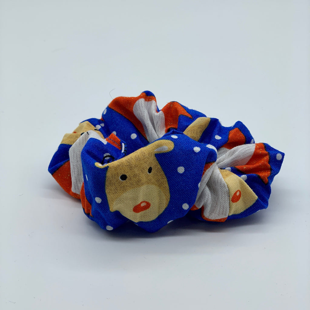 Blue Christmas Scrunchie - Santa Claus Scrunchies - Quirky Fashion Scrunchie