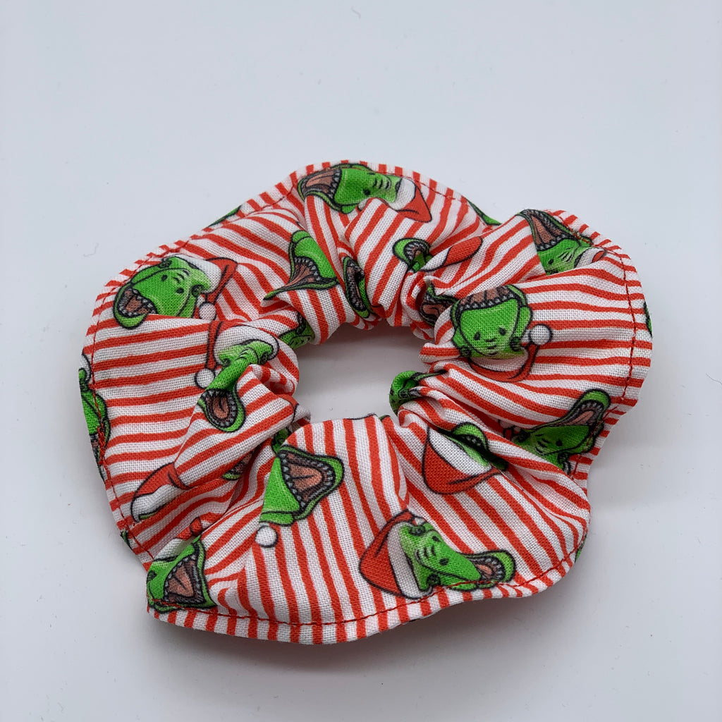 T-Rex Christmas Scrunchie - Christmas Dinosaur Scrunchie