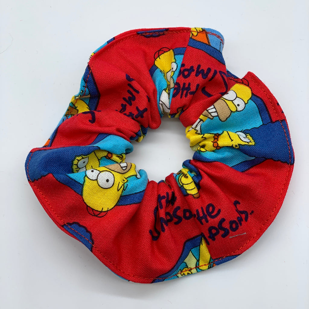 The Simpsons Family Scrunchie - Homer Simpson Scrunchies - 90s Fashion Scrunchie