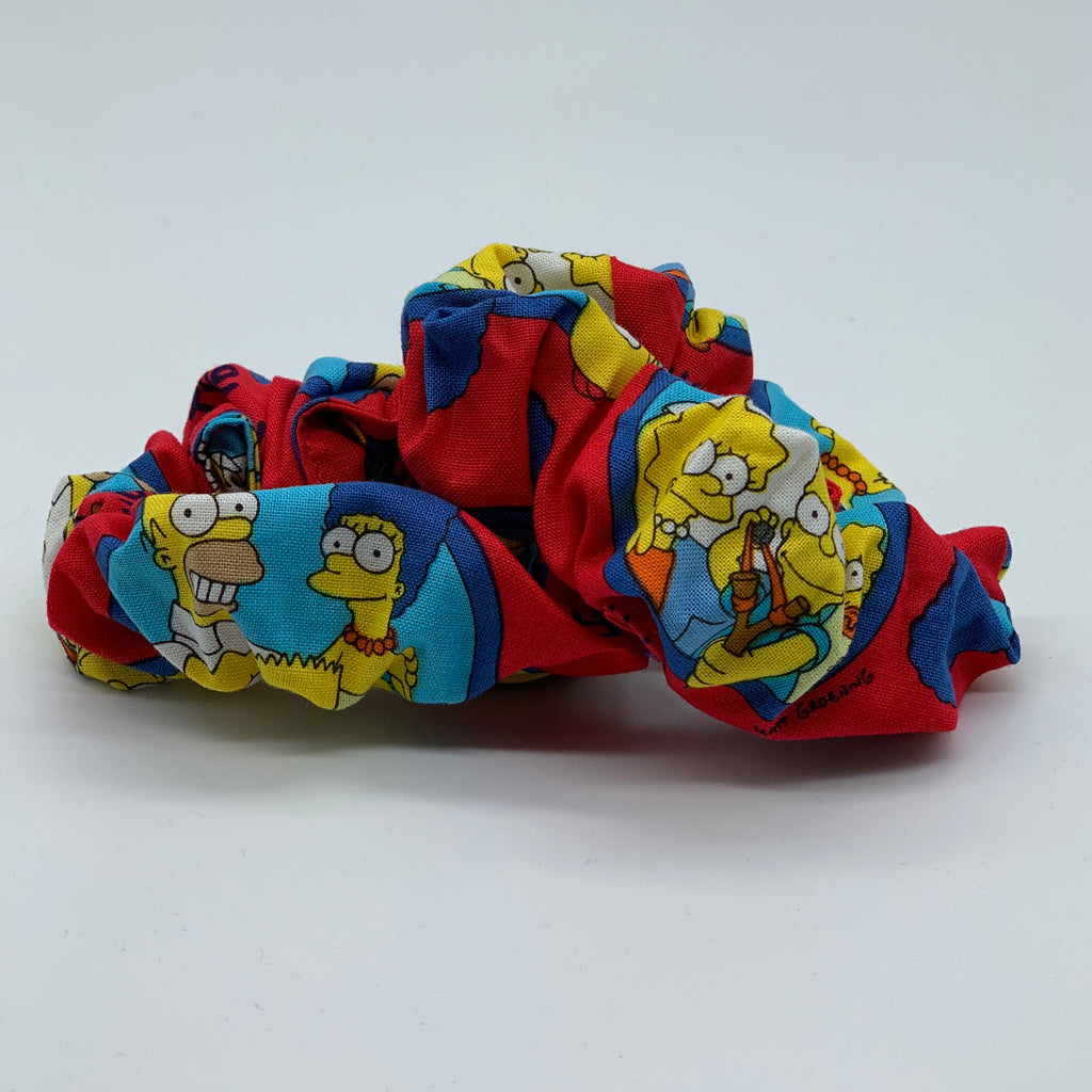 The Simpsons Family Scrunchie - Homer Simpson Scrunchies - 90s Fashion Scrunchie