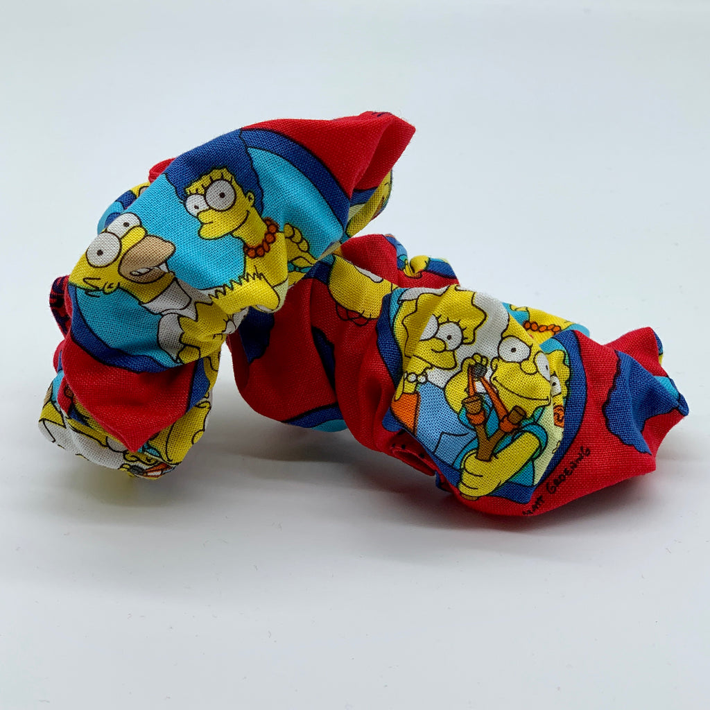 The Simpsons Family Scrunchie - Homer Simpson Scrunchies - 90s Fashion Scrunchie