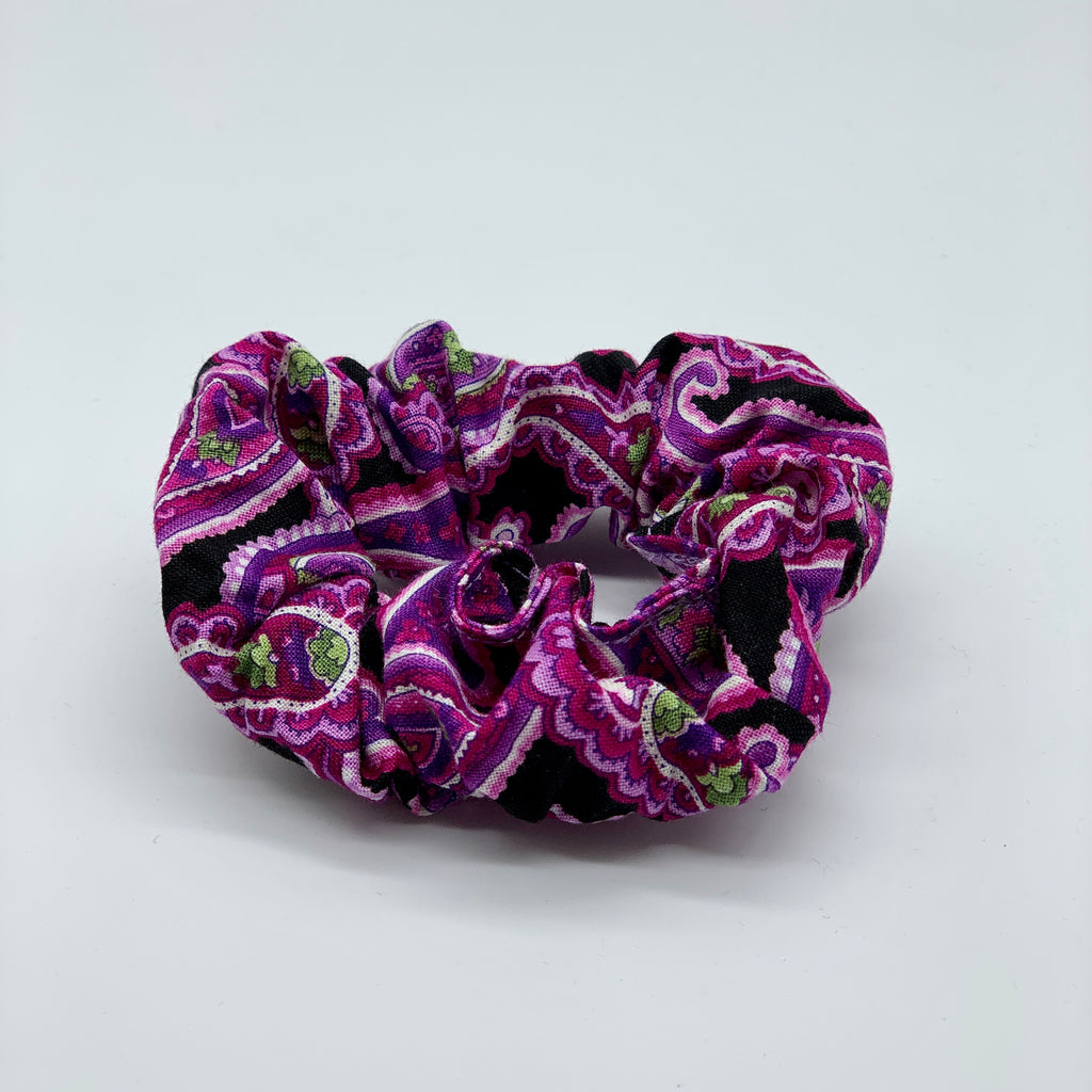 Purple Paisley Scrunchie - Hippie Scrunchies - 90s Fashion Scrunchie