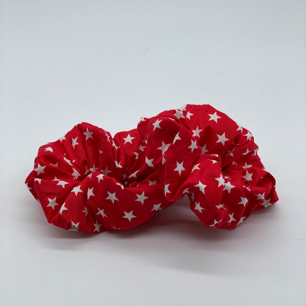 Red & White Stars Scrunchie - 90s Scrunchies