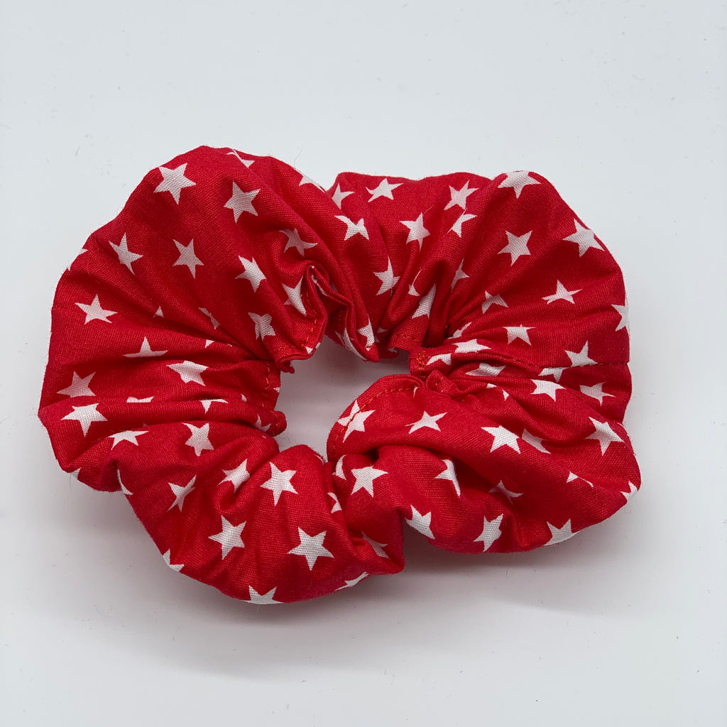 Red & White Stars Scrunchie - 90s Scrunchies