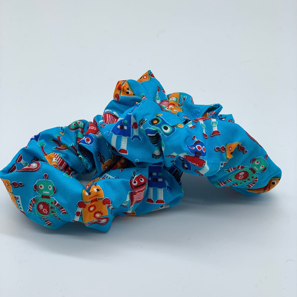 Robot Scrunchie - Scrunchies - Blue Scrunchie