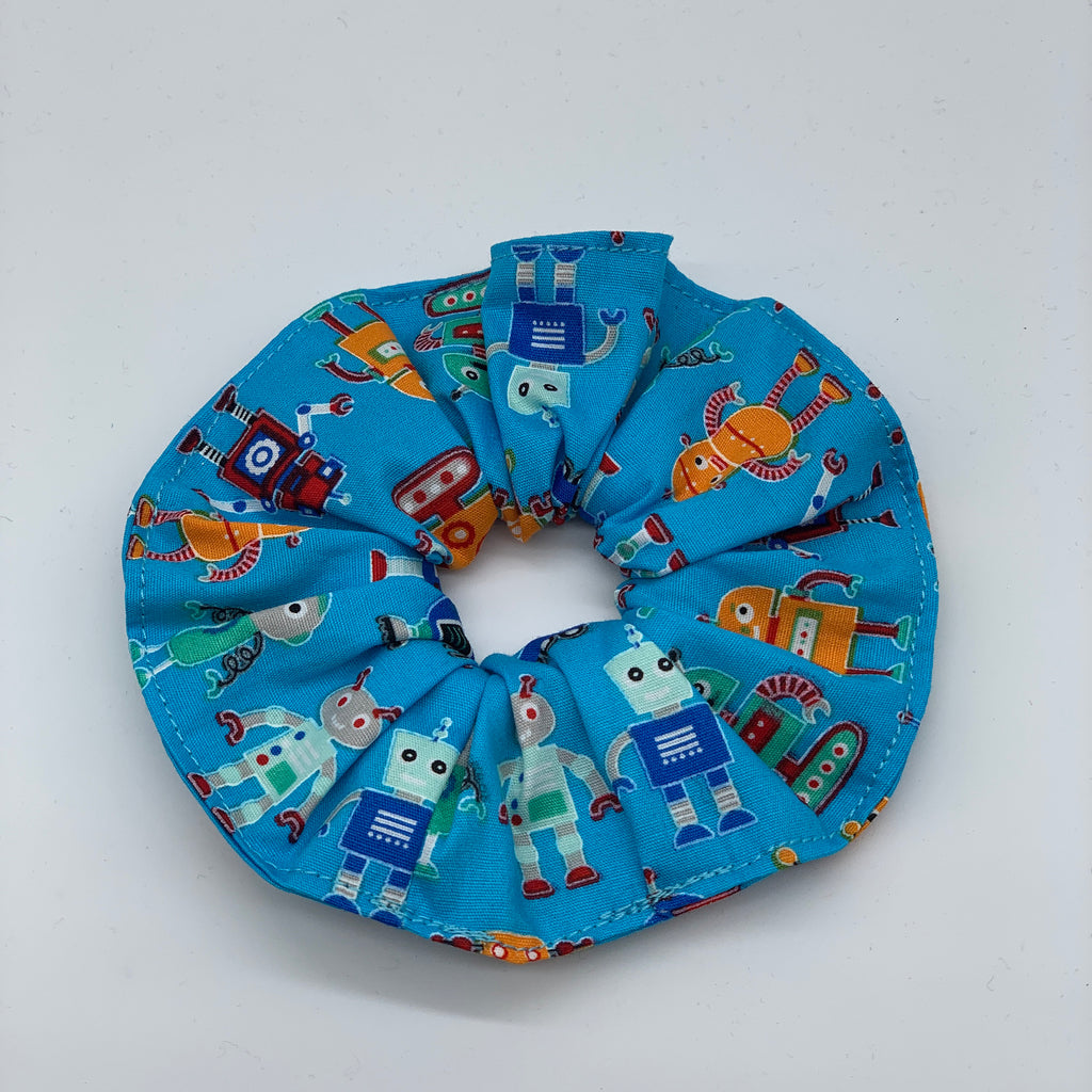 Robot Scrunchie - Scrunchies - Blue Scrunchie