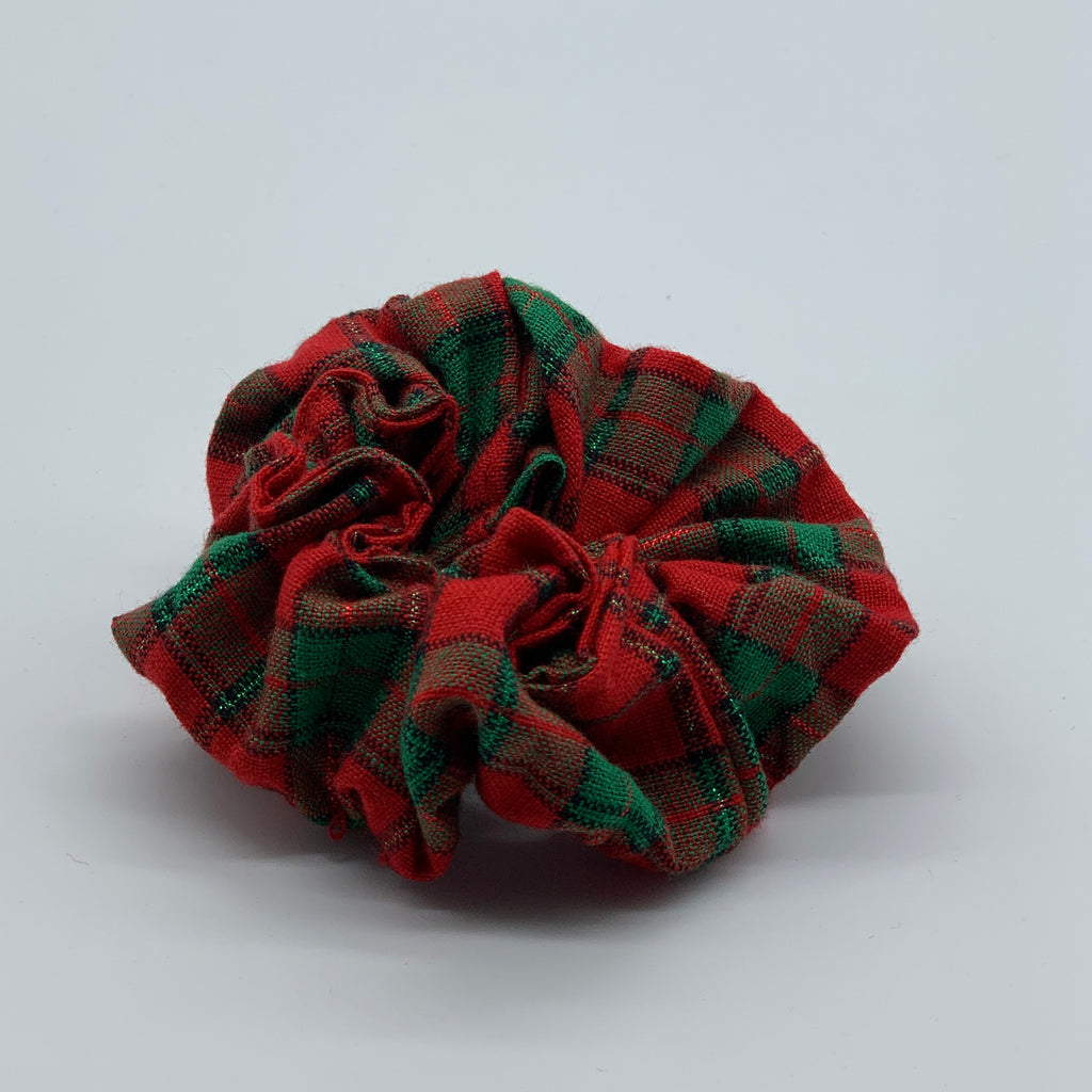 Tartan Scrunchie - Christmas Plaid Scrunchies - 90s Fashion Scrunchie