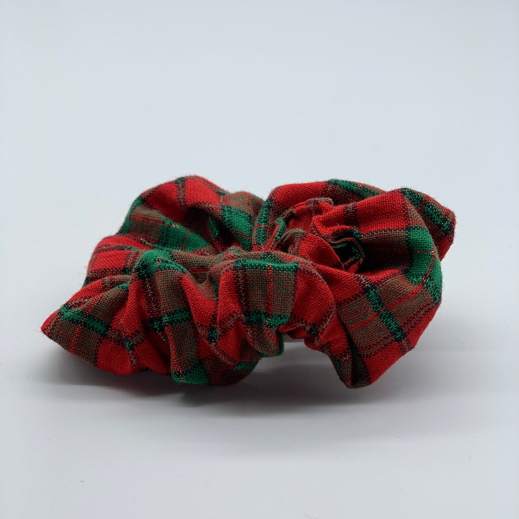 Tartan Scrunchie - Christmas Plaid Scrunchies - 90s Fashion Scrunchie