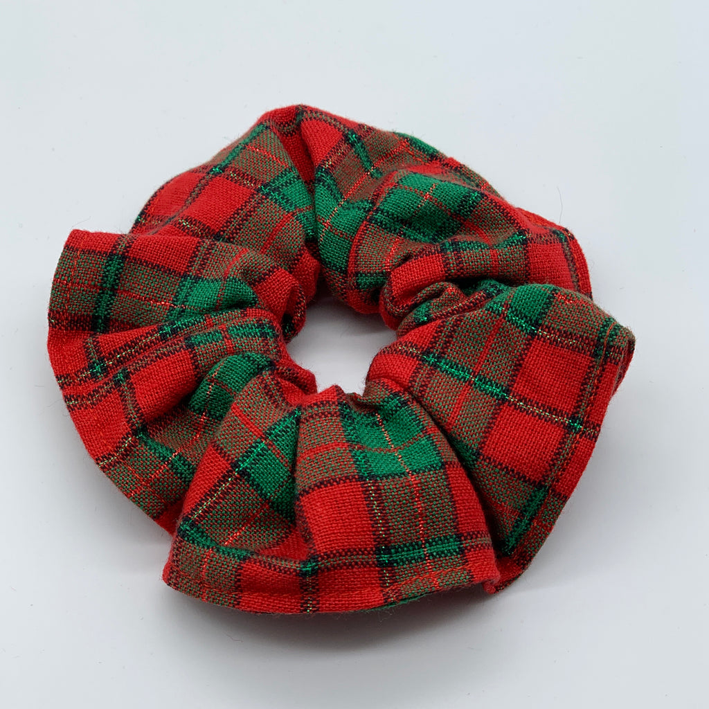 Tartan Scrunchie - Christmas Plaid Scrunchies - 90s Fashion Scrunchie