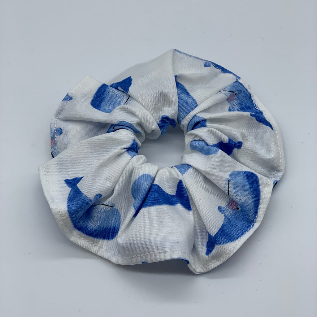 Whale Scrunchie - Scrunchies - White Scrunchie - 90s Fashion Scrunchie