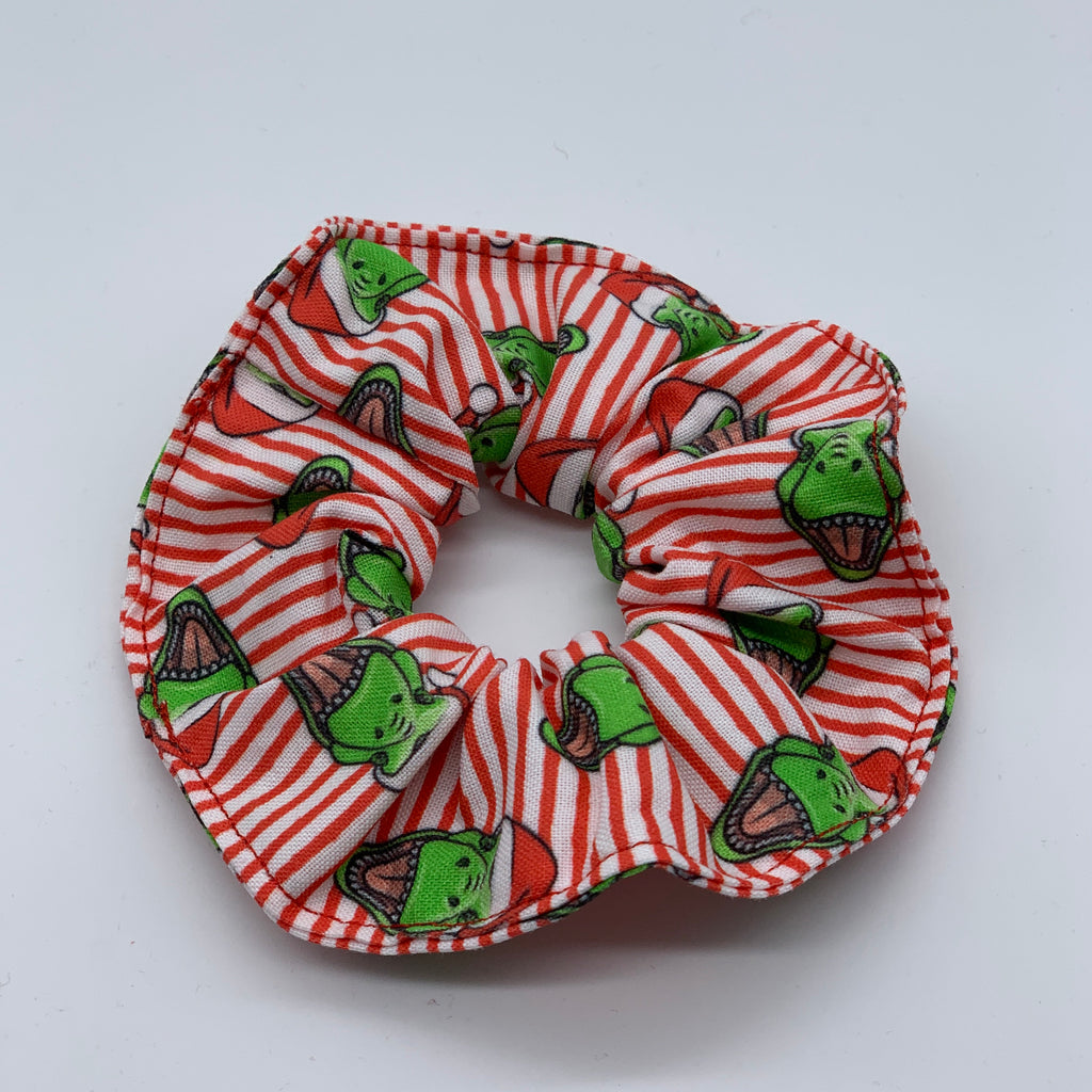 T-Rex Christmas Scrunchie - Christmas Dinosaur Scrunchie