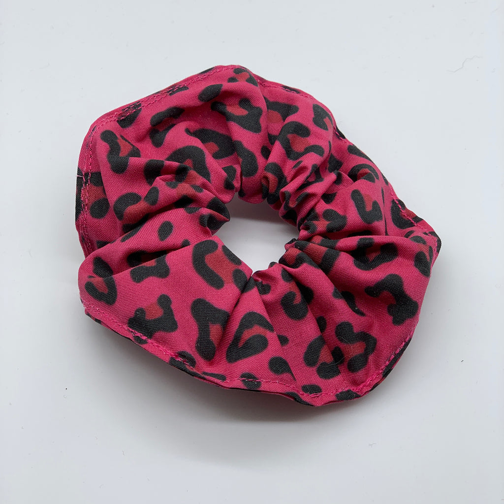 Pink Leopard Scrunchie - Animal Print Scrunchie - 90s Fashion Scrunchie