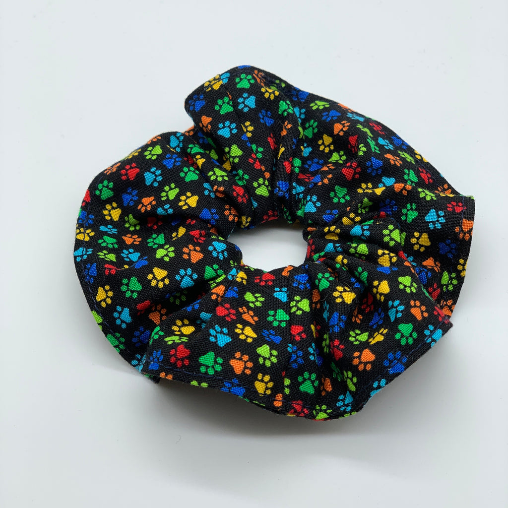 Paw Print Scrunchie - Dog Scrunchies - 90s Fashion Scrunchie