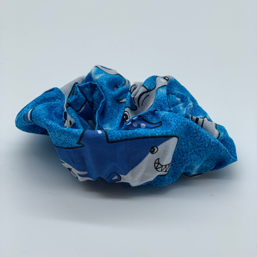 Shark Scrunchie - Blue Scrunchie - 90s Fashion Scrunchie