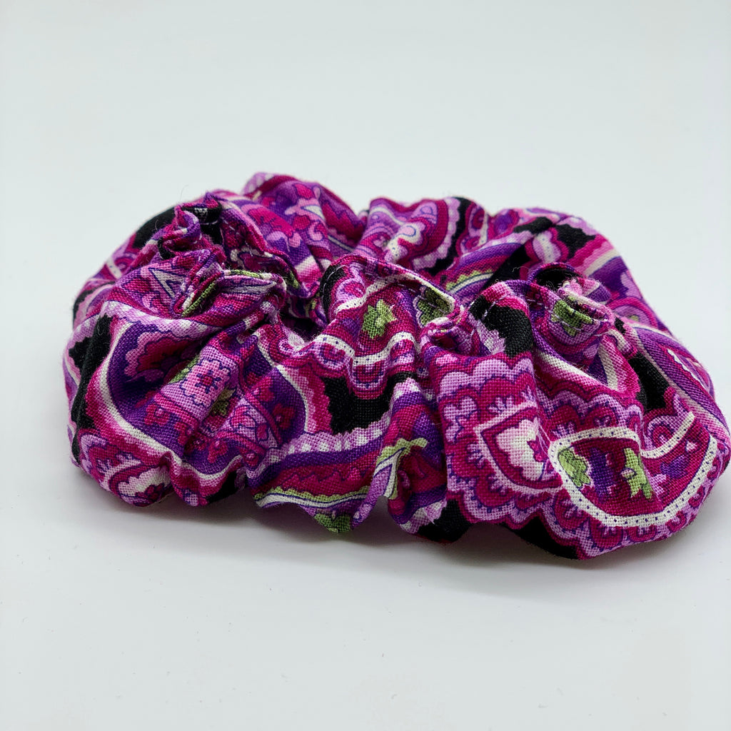 Purple Paisley Scrunchie - Hippie Scrunchies - 90s Fashion Scrunchie