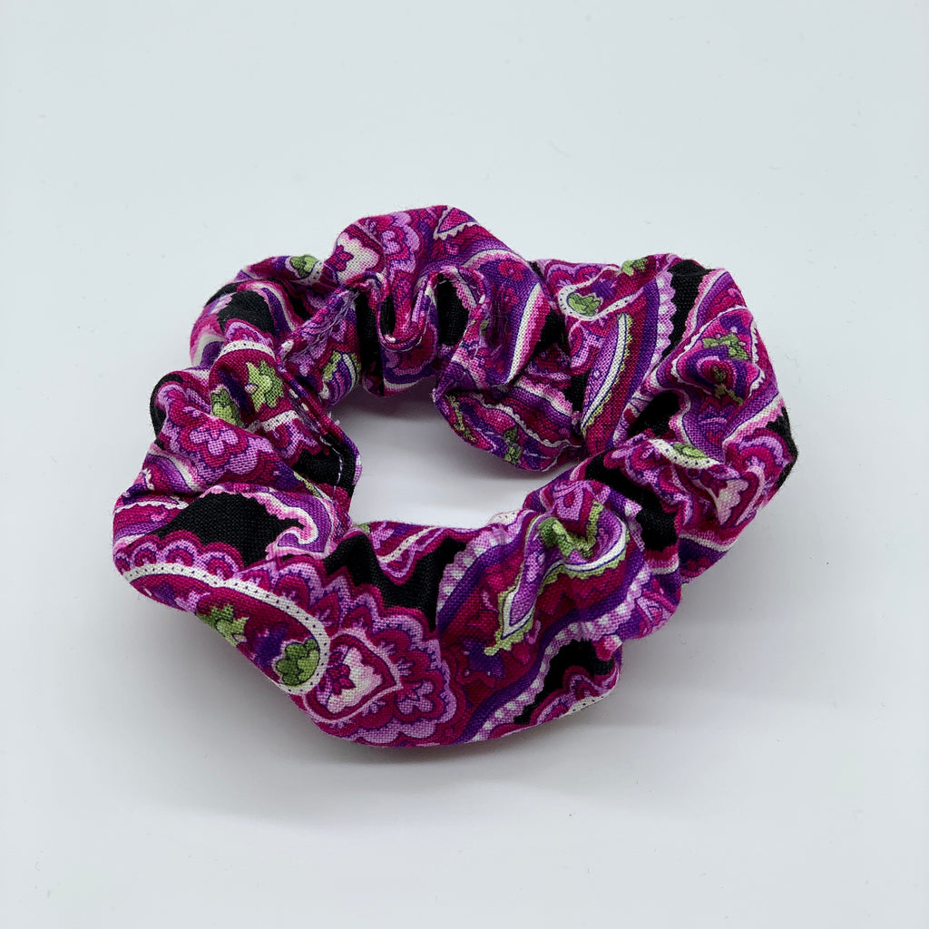 Purple Paisley Scrunchie - Hippie Scrunchies - 90s Fashion Scrunchie