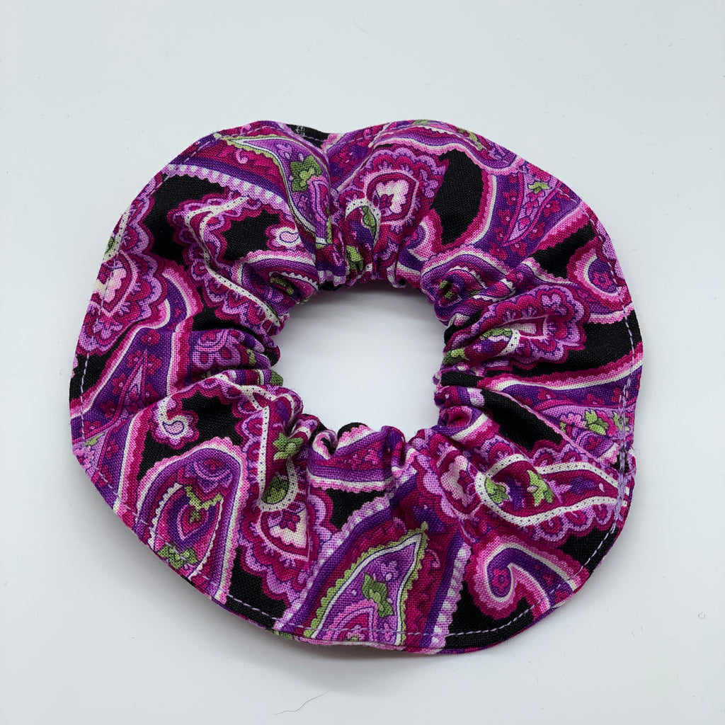 Purple Paisley Scrunchie - Hippie Scrunchies - 90s Fashion Scrunchie