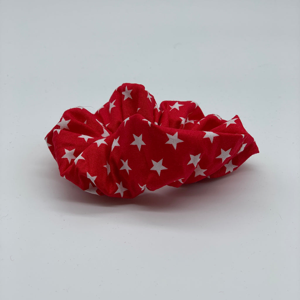 Red & White Stars Scrunchie - 90s Scrunchies