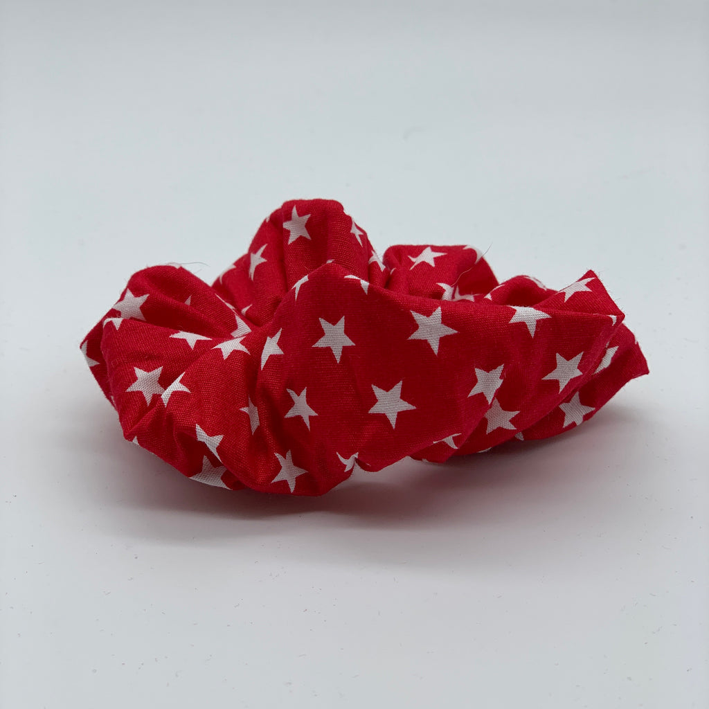 Red & White Stars Scrunchie - 90s Scrunchies