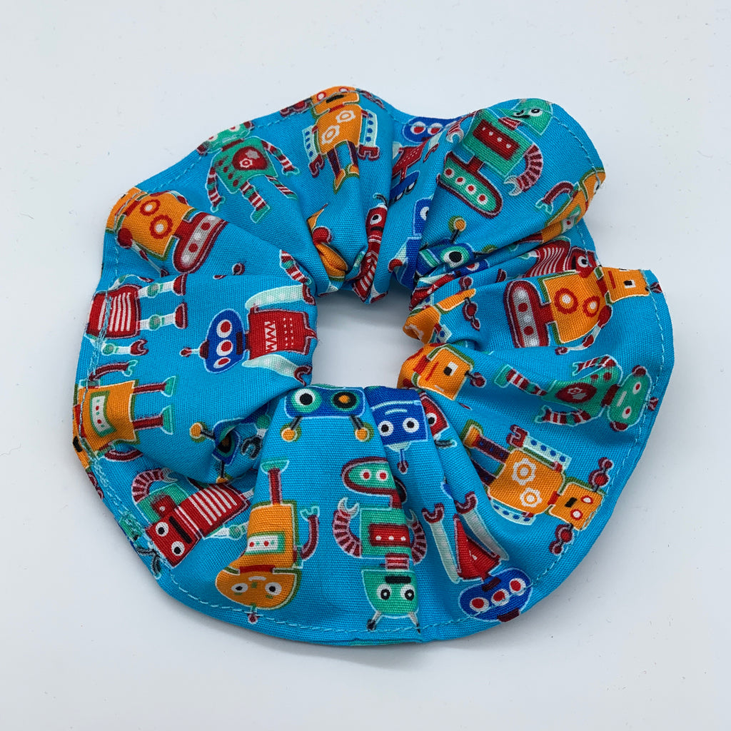 Robot Scrunchie - Scrunchies - Blue Scrunchie