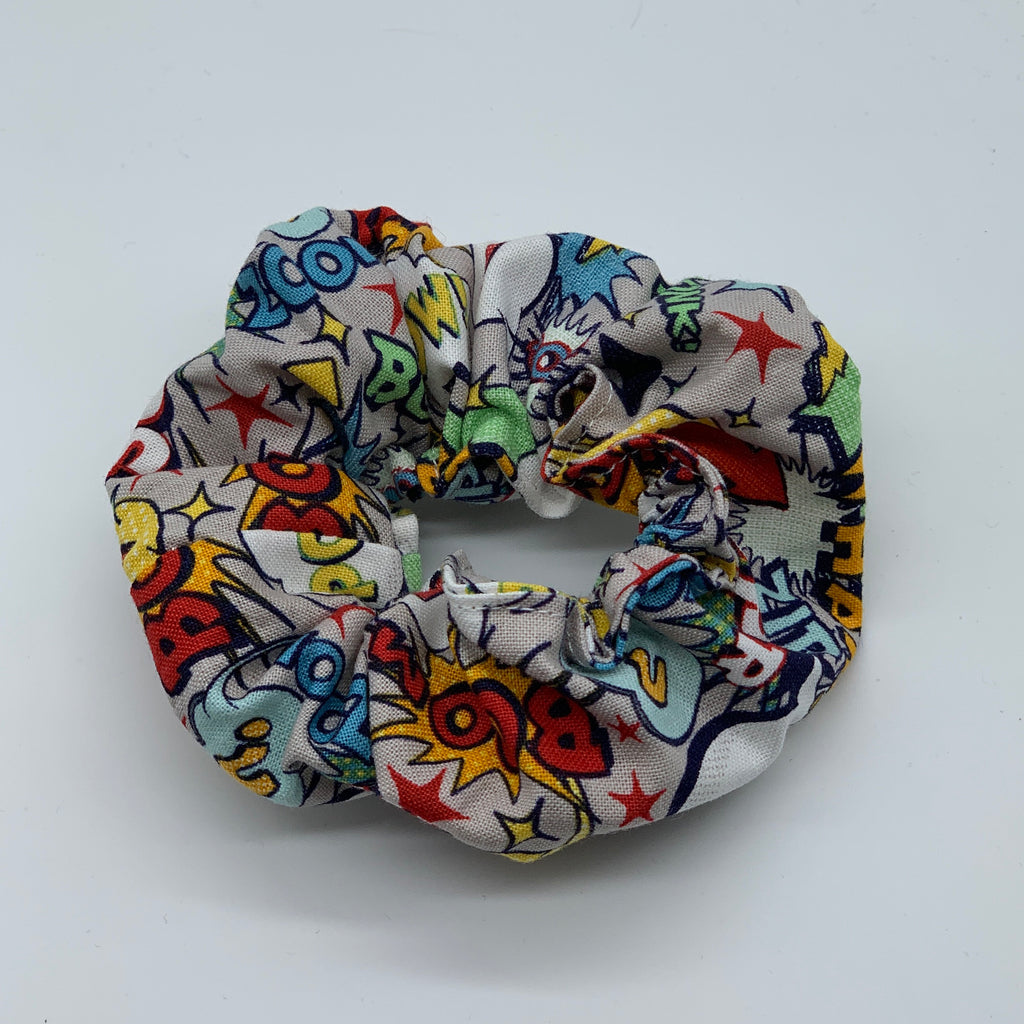 Super hero Scrunchie - Boom Pop! Pow! Crash Bang! Scrunchy