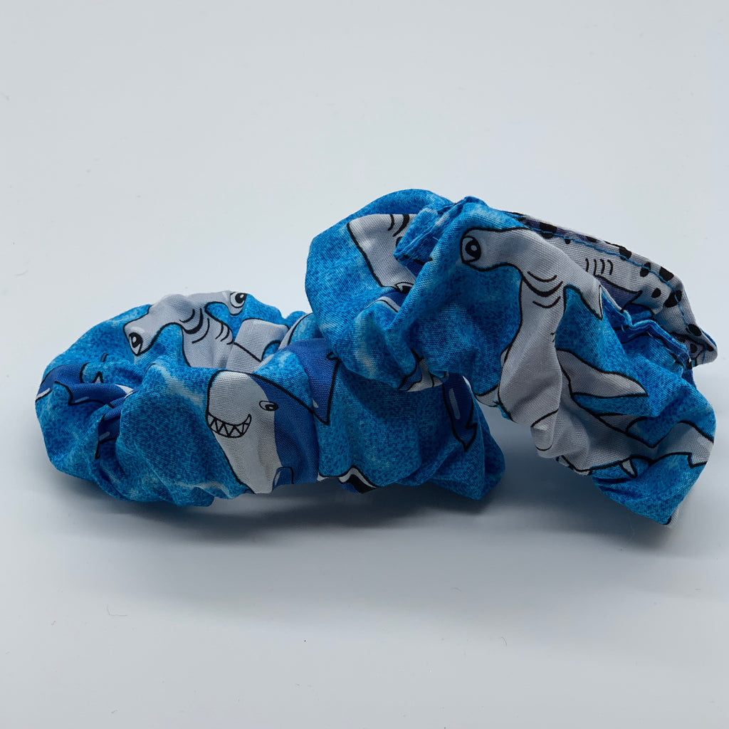 Shark Scrunchie - Blue Scrunchie - 90s Fashion Scrunchie