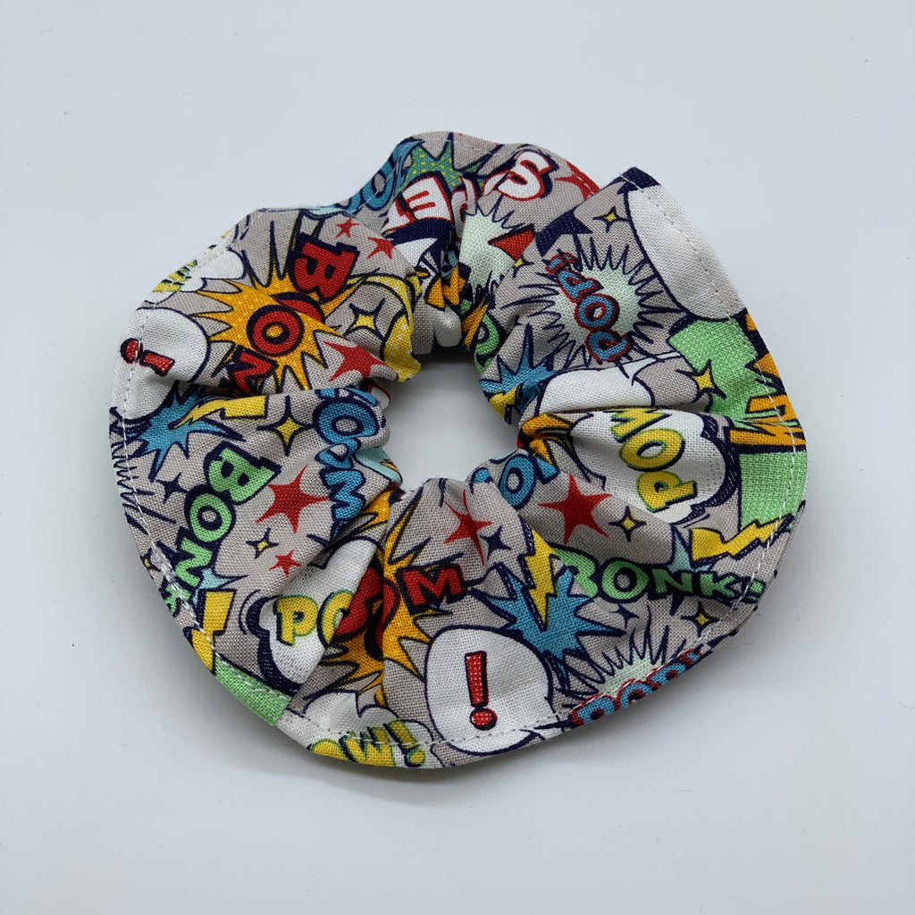 Super hero Scrunchie - Boom Pop! Pow! Crash Bang! Scrunchy