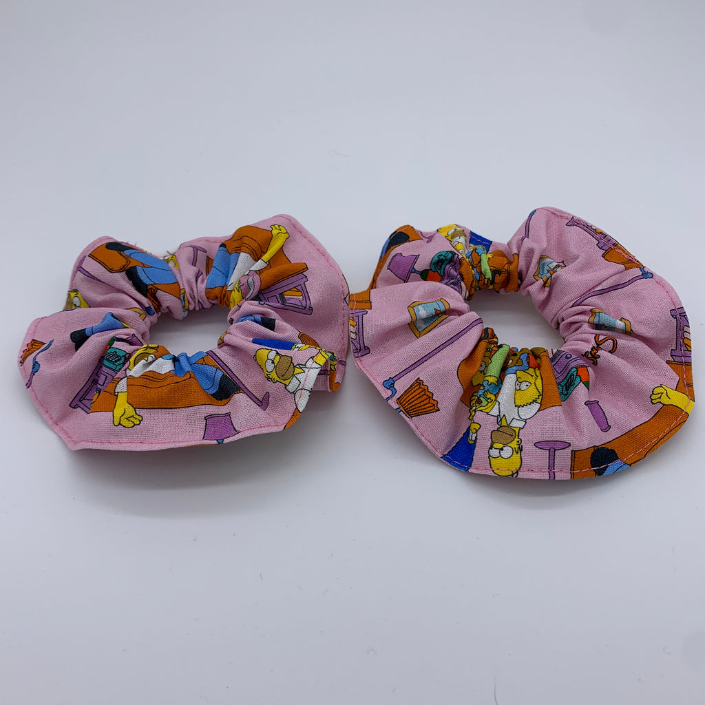 The Simpsons Family Scrunchie - Homer Simpson Scrunchies - 90s Fashion Scrunchie