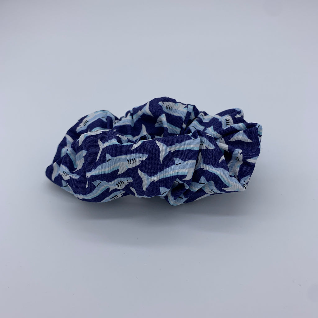 Shark Scrunchie - Blue Scrunchie - 90s Fashion Scrunchie