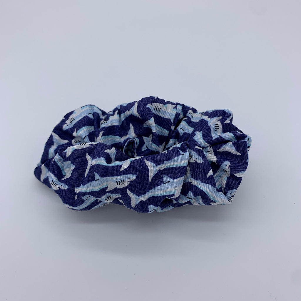 Shark Scrunchie - Blue Scrunchie - 90s Fashion Scrunchie